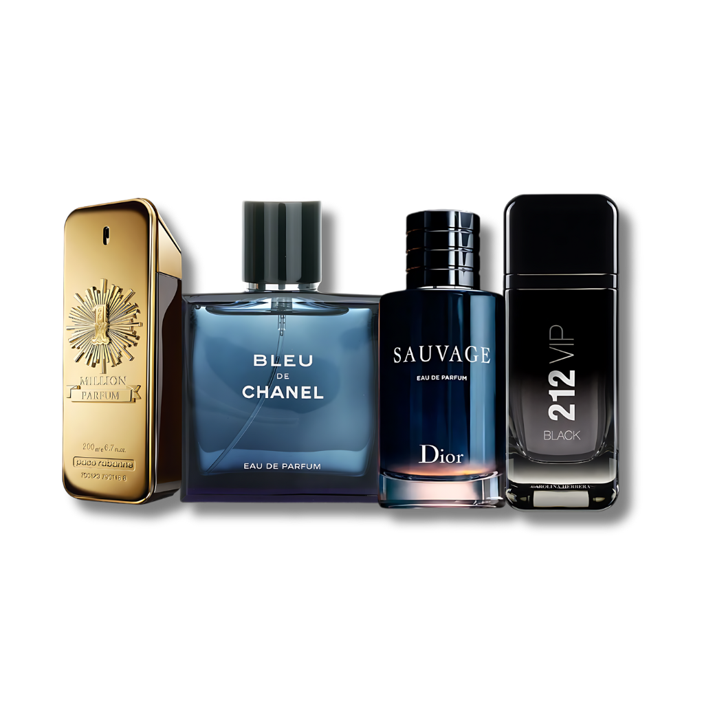 Set mit 4 Parfums: 1 Million, Bleu de Chanel, Sauvage und 212 VIP Black (je 100 ml)