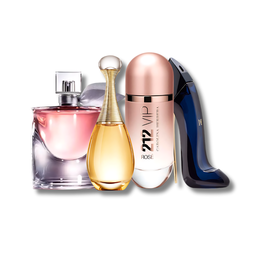 Set mit 4 J'adore-Parfums, 212 VIP Rosé, La Vie Est Belle und Good Girl 100 ml